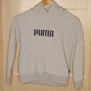 Puma Boys Grey Hooded Pullover Sweatshirt 7-8